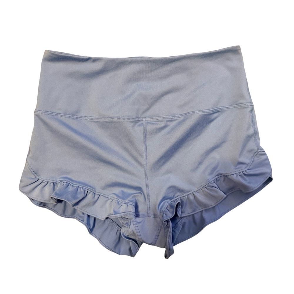 Free People Movemenf Ruffle Active Shorts - Light Blue